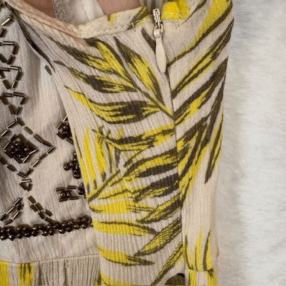 Coco + Jaimeson Beaded Gauzy Tropical Short Romper Spaghetti Straps Size Small - Picture 4 of 13